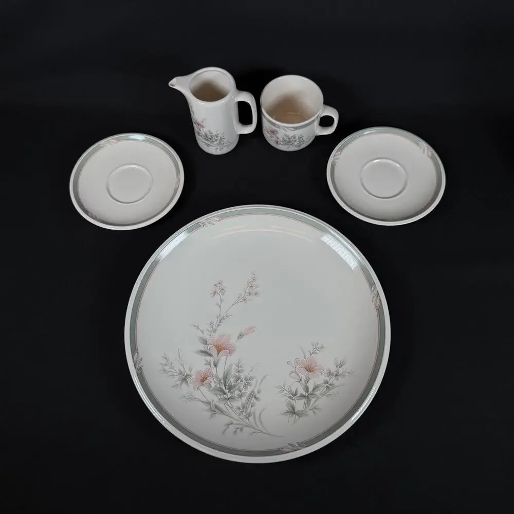 Lot of 5 Noritake Keltcraft Misty Isle Deerfield Plates Cups Saucer Vintage 9159